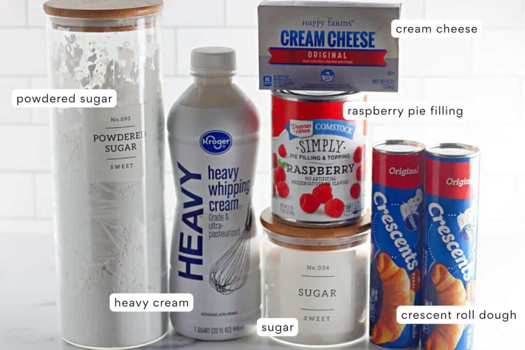 Ingredients for Raspberry Crescent Ring.