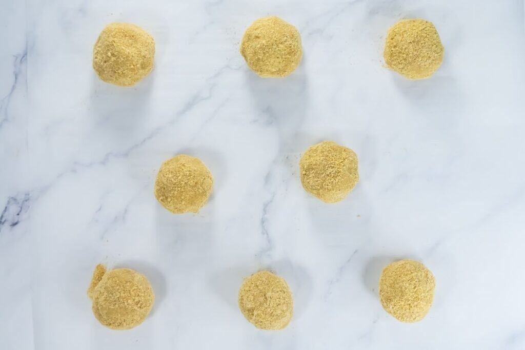 The dough has been rolled into even balls.